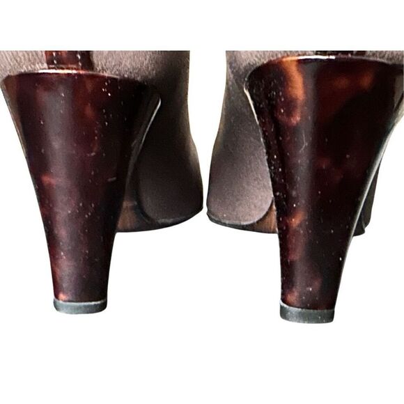 Stuart Weitzman Brown Tortoise Peep Toe Pumps Size 8 - Picture 5 of 13